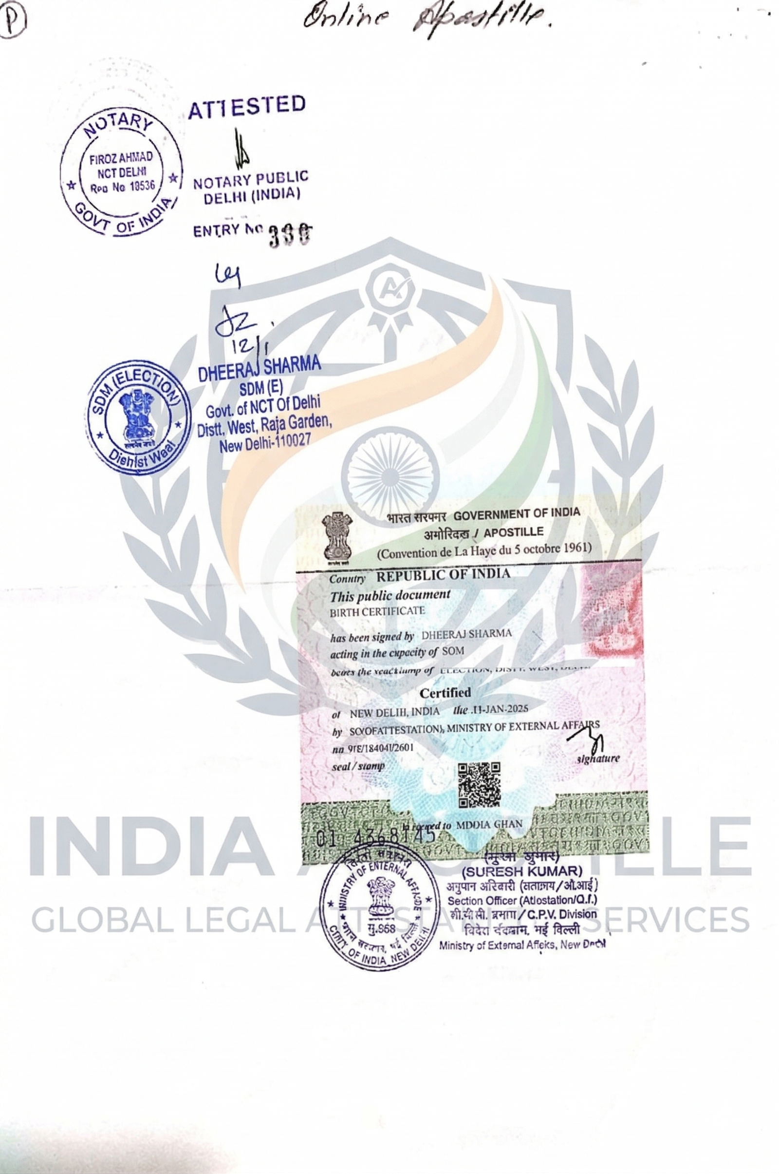 Digital QR Apostille with online verification for safe document attestation
